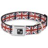 Buckle-Down Seatbelt Buckle Dog Collar - United Kingdom Flags Weathered - 1.5" Wide - Fits 13-18" Neck - Small