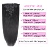 Straight Clip In Hair Extensions for Black Women 22 Inches Clip In Human Hair Unprocessed 10A Grade Soft Silky Human Hair Natural Color Clip Ins 135g/set