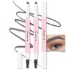 AMY'S DIARY 3pcs Eyebrow Pencil Retractable Definer, Dark Gray, Dual-Sided Brow Brush, Fine Tip, Shapes, Defines, Fills Brow Makeup Flapiz Para Cejasills (Dark Gray)