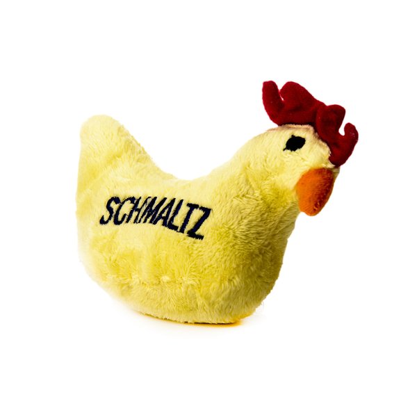 Copa Judaica Chewish Treat 4 by 1.5 by 2.5-Inch Schmaltz Chicken Squeak Plush Dog Toy, Small