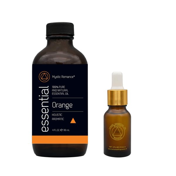 Orange 4oz and 0.5oz Essential Oil Set (two bottles, one of 4 OZ. and the other of 0.5 OZ.)
