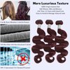 MOMOSHERO 99j Dark Burgundy Body Wave Human Hair 3 Bundles, 10A Sew In Wavy Weave Bundles Chic Dark Burgundy Color 100% Brazilian Virgin Remy Human Hair Soft Glossy #99j Red Wine Color 12 14 16 Inch