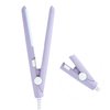 Flat Iron Curler, 2.8 X 0.7Inch Mini Simple Hair Straightener, for Curly Hair Straight Hair(purple, European plug)
