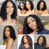 Wear and Go Glueless Wigs Human Hair Pre Plucked Pre Cut Water Wave Bob Wig Human Hair Lace Front Wigs for Beginners No Glue 4x4 Lace Closure Glueless Wigs for Black Women Human Hair 14 Inch