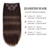 Clip In Human Hair Extensions,70g 7pcs Double Weft Silky Straight Dark Brown Real Human Hair Clip Ins 14inch 100% Human Hair Clip In Extensions