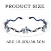 Firuilo Blue Thin Flower Headbands Pearl Crystal Hair Bands Wave Beaded Hair hoop Bridal Wedding Party Hair Accessories for Women and Girls (Blue)