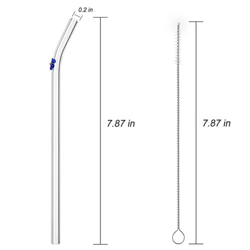 6PCS Reusable Glass Straw Flower Design Glass Straw,Colorful Straws Cocktails Bar Accessories Cleaning Brush Bent Drinking Straws for Hot and Cold Drinks (Flower)