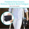 Vive Crutch Accessories Bag and Hand Grip Cushions, Water-Resistant Premium Pouch for Crutches, with Drink Holder Phone Holder, 3 Pockets, Lightweight