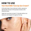 ISNTREE Yam Root Milk Tone Up Sun Cream 50ml, 1.69 fl.oz | Moisturizing tinted SPF50+ PA++++ | Natural Coverage | Vegan skincare | Korean skin care