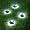 4Pack Paw Print Solar Lights Color Changing Solar Paw Print Lights Outdoor Waterproof, Dog Paw Solar Ground Lights Garden Lawn Landscape Path Lights Dog Print Cat Bear Paw Animal Footprint Yard Lights