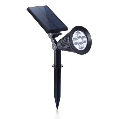 FALOVE Solar Spot Lights Outdoor, 180°Adjustable Auto On/Off Flag Pole Lights, Waterproof Security Wall/Ground Light for Garden, Pool Area, Tree, Pond, Landscape and Yard(1 Pack)