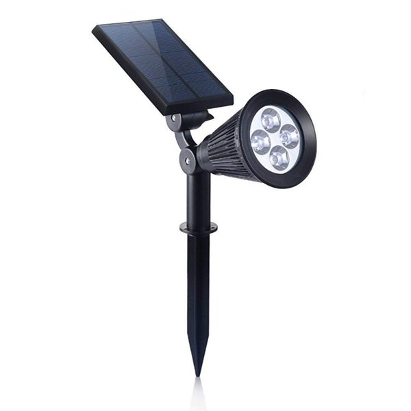 FALOVE Solar Spot Lights Outdoor, 180°Adjustable Auto On/Off Flag Pole Lights, Waterproof Security Wall/Ground Light for Garden, Pool Area, Tree, Pond, Landscape and Yard(1 Pack)