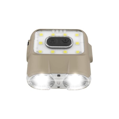Claymore Capon 120H (Tan) - Rechargeable Cap Light with Motion Sensor, Double Bean Light Further Distance & Wide Area Coverage. 3 Lighting Modes, 500 Lumens, Dust and Waterproof for Camping.