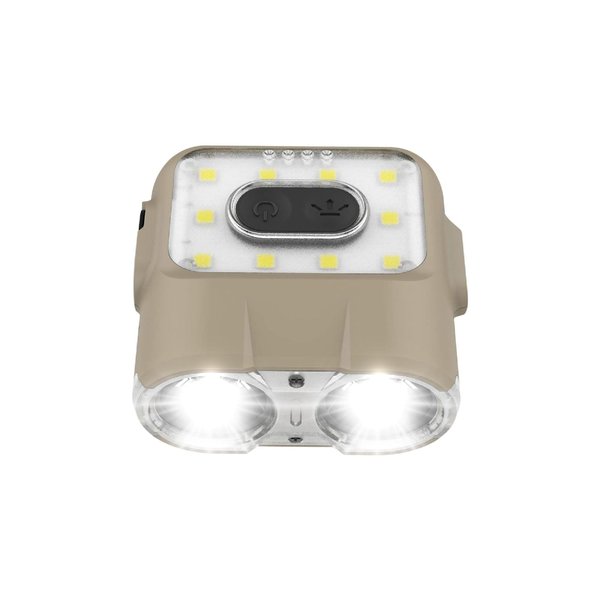 Claymore Capon 120H (Tan) - Rechargeable Cap Light with Motion Sensor, Double Bean Light Further Distance & Wide Area Coverage. 3 Lighting Modes, 500 Lumens, Dust and Waterproof for Camping.