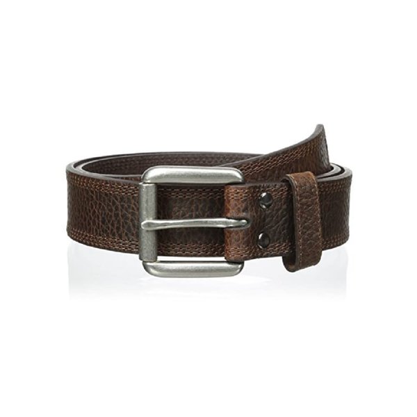 ARIAT Men's Western Work Belt – Solid Dark Brown, Full Grain Leather with Silver Buckle – Size 40