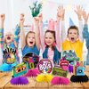 IADIUENOG 80s Honeycomb Centerpieces 9 Pieces 80's Party Decorations Hip Hop Party Table Toppers Retro Nostalgic Birthday Disco Rock Party Supplies