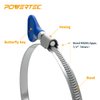 POWERTEC 70226-P2 4 Inch Left Hand Keyed Bridge Hose Clamp, Thumb Screw Key Adjustable Stainless Steel Hose Clamps for Dust Collection, Dust Collector and Dryer Vent Hose, 10 pack