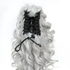 SWACC 12-Inch Ponytail Extensions Synthetic Clip in Drawstring Curly Ponytail Hairpiece Jaw Clip Hair Extension (Silver Gray)