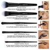 EIGSHOW Everyday Makeup Brushes, 5 Pcs Beginner Makeup Brush Set for Foundation, Blush & Concealer, Eyeshadow, Vegan & Cruelty-Free, Travel Friendly - Black