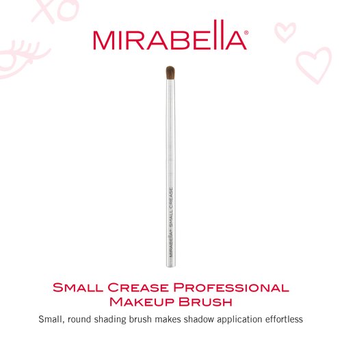 Mirabella Small Crease Eyeshadow Brush, Premium Professional Makeup Brush Collection, Cruelty-Free Synthetic Bristle Brush, Hand-Sculpted Brushed Aluminum Handle, Luxury Blending Brush for Makeup