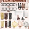 219 Pcs Hair Accessories Kit - Bobby Pins Bun Hair Nets U Shaped Hair Pins Metal Hair Clips Hair Rubber Bands for Women Girls Travel Ballet Dance Stuff with Organizer Box