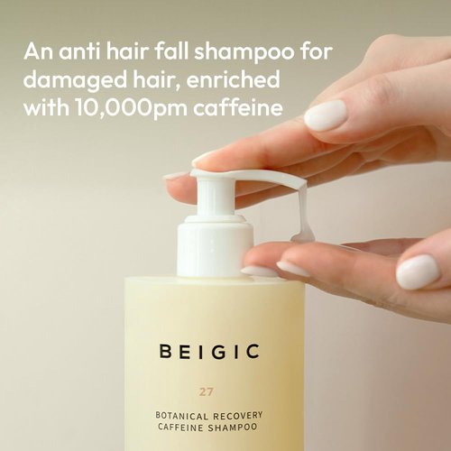 BEIGIC Botanical Recovery Caffeine Shampoo | Korean Hair Care Moisturizing Shampoo for Men & Women w/Vegan Caffeine, Vegan Repair Complex & Argan Oil | Sulfate-Free Vegan Shampoo (10.14 fl Oz)