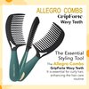 Allegro Combs Gripforte Wavy Wide Tooth Comb For Curly Hair For Curls Hair Combs For Women Men Afro Comb Detangler
