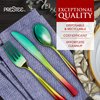 120 Plastic Silverware Set | Rainbow Plastic Cutlery Set | Disposable Silverware Set | 40 Plastic Forks, 40 Plastic Spoons, 40 Plastic Knives | Rainbow Party Supplies Utensils | Wedding Flatware Set