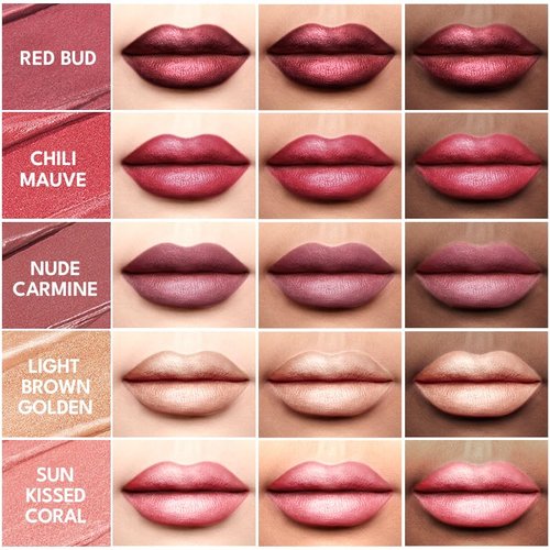 imakeupnow Metallic Lipstick for Women 5Pcs Set, Long-Lasting Lip Color, High-Pigment Shimmer Finish