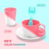 CUTE STONE Color Changing Play Kitchen Sink Toys, Children Electric Dishwasher Playing Toy with Running Water,Upgraded Real Faucet and Play Dishes,Pretend Play Kitchen Toys for Kids Boys Girls