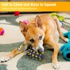 CoubonTail Dog Toy Ball, Dog Spiky Toy Ball with Squeaker, for Floating Chewing Fetching and Interactive Play (Yellow)