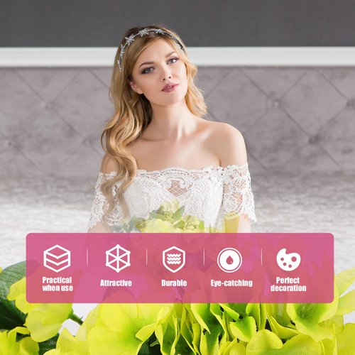 Frcolor Christmas Snowflake Headband Hair Bands Adorable Cute Glitter Snowflake Hair Hoops Xmas Party Favors Supplies for Kids Girls (Silver)