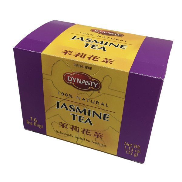 Dynasty 100% Natural Tea 16 Individual Tea Bags Per Pack (Jasmine, 6 Pack)