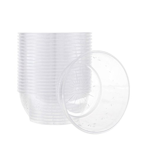 PLASTICPRO 6 oz Hard plastic Desert Bowls - Ice cream Bowls premium Quality Disposable Clear Bowl Pack of 20