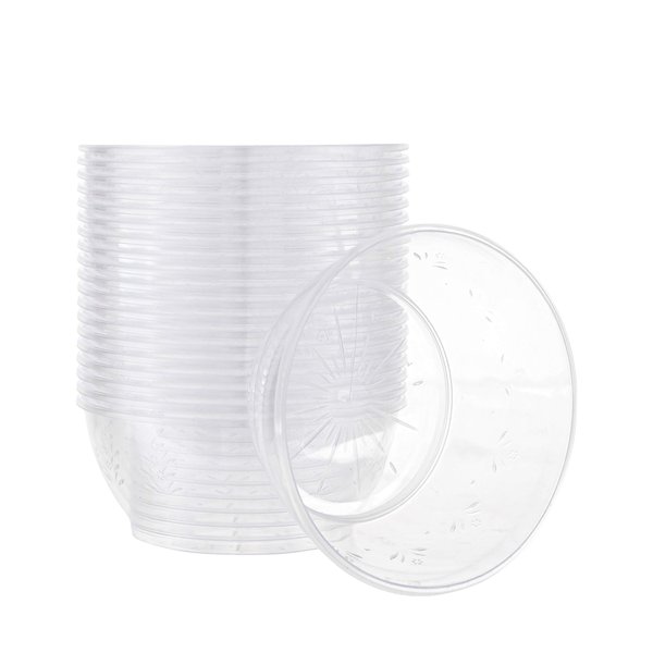PLASTICPRO 6 oz Hard plastic Desert Bowls - Ice cream Bowls premium Quality Disposable Clear Bowl Pack of 20