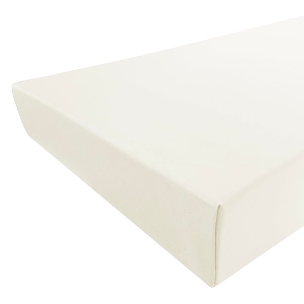 FoamRush 6" x 11" x 11" High Density Foam Seat Cushion with Water Resistant Indoor/Outdoor Canvas Cream Cover with Zip, Upholstery Foam Cushion, Couch Cushion Replacement, Chair Cushion, Firm Support