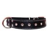 Genuine Black Leather Rhinestone Dog Collar 1"x20" Fits 14"-18" Neck