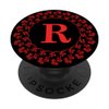 Cell Phone Pop Up Holder,Cute Red Rose Floral Letter R Black PopSockets PopGrip: Swappable Grip for Phones & Tablets