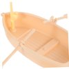 Toddmomy Fake Fishing Boat Figurine, 1 Set Doll House Swimming Ring Canoe Model Plastic Sea Fishing Boat for Dollhouse Decor