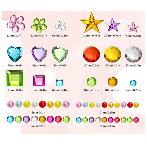 shishiruyizhong 828pcs Gem Stickers Rainbow Glitter Gem Stickers - 8 Sheets of Acrylic Bling Crystal DIY Decorative Self Adhesive Rhinestones for Kids