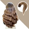 Jerriess Sew in Hair Extensions Real Human hair, Double Drawn Weft Hair Extensions human hair, Silky Soft &Shiny Human hair extensions sew in, 100g Balayage Chocolate Brown to Caramel Blonde, 20 inch