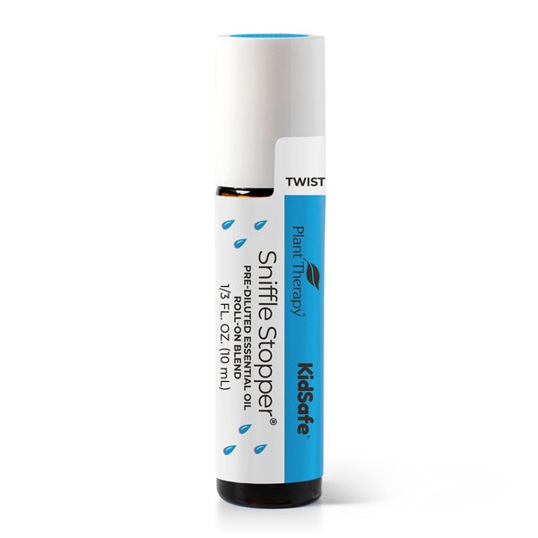 Plant Therapy KidSafe Sniffle Stopper Essential Oil Blend Pre-Diluted Roll-On 10 mL (1/3 oz) Respiratory Support Blend 100% Pure, Natural Aromatherapy, Therapeutic Grade