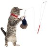 Katfly Turkey Cat Wand Toy with Real Feather Cat Toy Wand — Interactive Cat Toy for Cat Entertainment, Cat Toy String On A Stick, Cat Teaser for Indoor Cat and Kitten — Turkey (3 Inches)