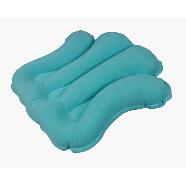ObboMed® HB-1200N Luxury Inflatable Terry Cloth Shell Spa Neck Support Bath Pillow with 4 Suction Cups for Bathtub, Hot tub, Jacuzzi, Whirlpool, Home Spa tub – Color : Tiffany Blue