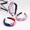 3pcs American Flag Headbands for Women Girls Independence Day 4th of July Red White Blue Patriotic USA Knotted Wide Headbands Yoga Hair Band Hairbands