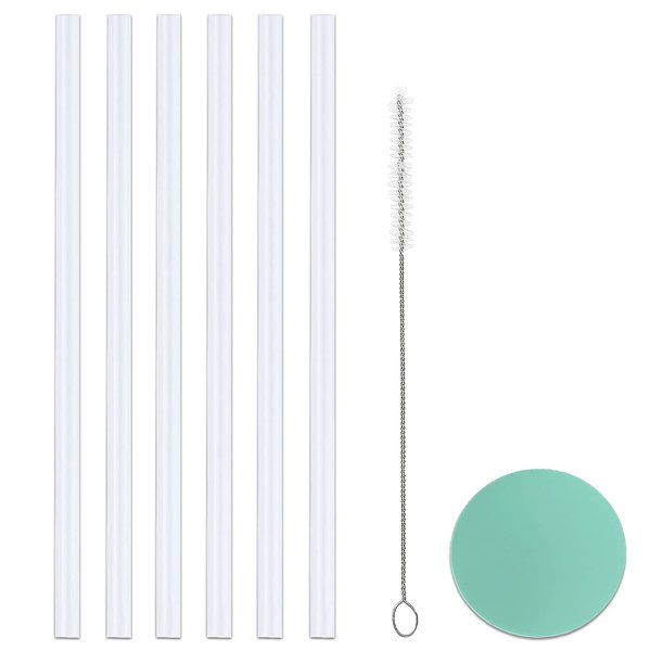 Greant 6 Pack Replacement Straws for 32 oz Hydro Flask Wide Mouth Bottles - BPA Free with Brush