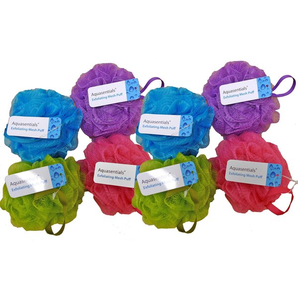 Aquasentials Mesh Pouf Bath Sponge (8 Pack)