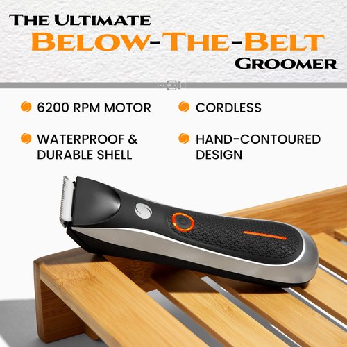 Orbs™ V2 Electric Groin Hair Trimmer for Men w/Two Speeds, Premium Ball & Body Groomer Shaver for Men, Fully Waterproof Mens Trimmer w/Replaceable Ceramic Blade Heads, 90 Min Battery Life