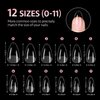 GAOY Short Almond Nail Tips, 240Pcs Soft Pre-shaped Acrylic Nail Tips, 12 Sizes Half Matte Full Cover Fake Press on Nails Tips, Nail Extension Tips
