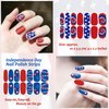 XEAOHESY 84 Pieces 6 Sheets 4th of July Nail Polish Strips Patriotic Nail Wraps Independence Day Nail Strips Self-Adhesive Nail Polish Stickers for Memorial Day(Style-2)